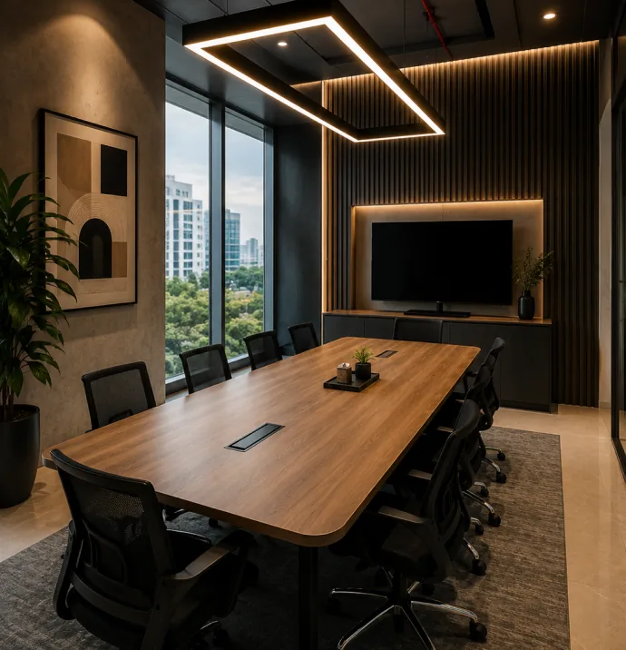 Premium meeting room with large conference table