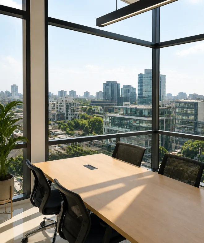 Private office with city views
